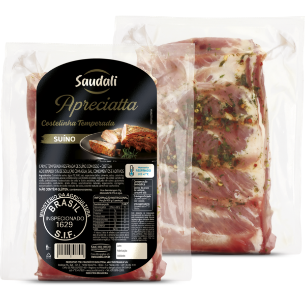 Costelinha Suína Temperada (Congelado) - R$ 30,00/Kg